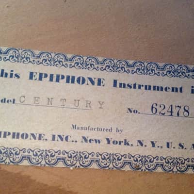 Epiphone Century 1951 Hollow body electric guitar New York pickup Soft V neck Tric case Gibson ES125 image 3