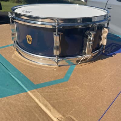 Ludwig No. 491 Pioneer 5x14" 6-Lug Snare Drum with Keystone Badge 1968 - Blue Duco Lacquer image 1