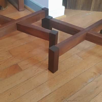 Raised solid walnut speaker stands image 2