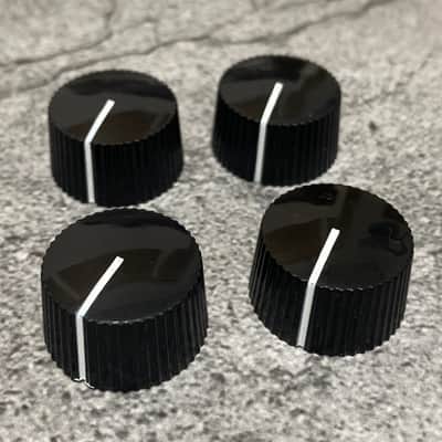 4x Black Cupcake Knobs Serrated Guitar Pedal Round Amp Radio Control Pointer Knob 6.35mm 1/4" image 1