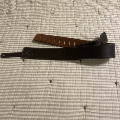 Zager Embossed Padded Dark Brown Leather Guitar Strap image 8