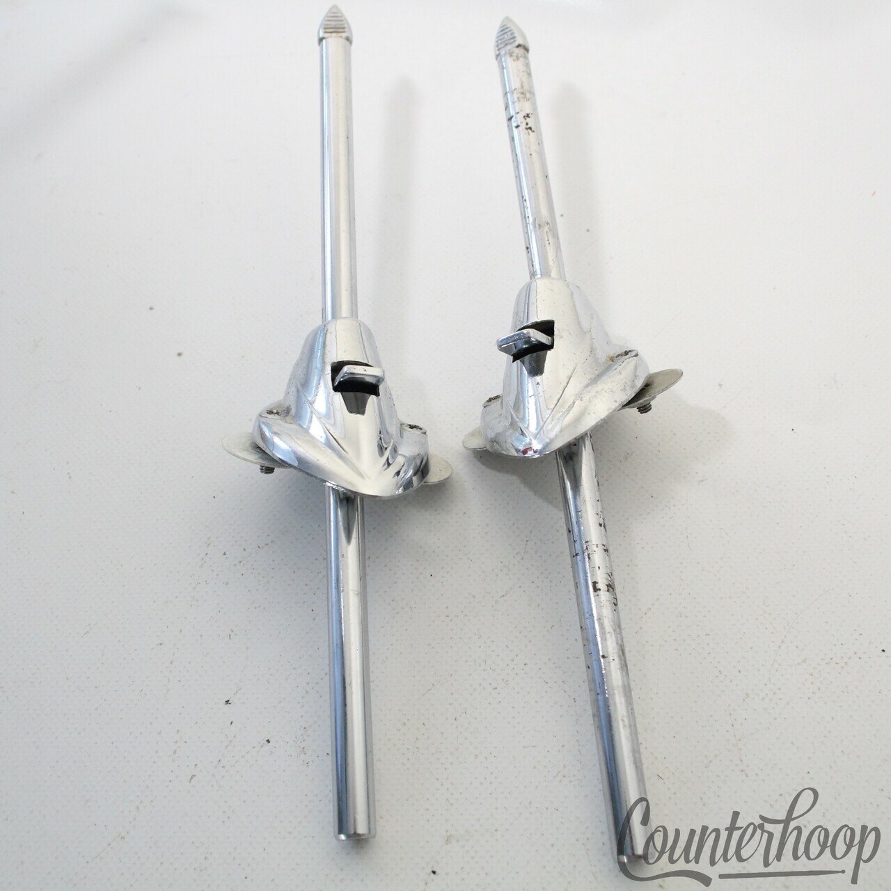 Premier 60s Bass Drum Spurs+Mounts Spring-Loaded Push-Button Disappearing Elite — main photograph
