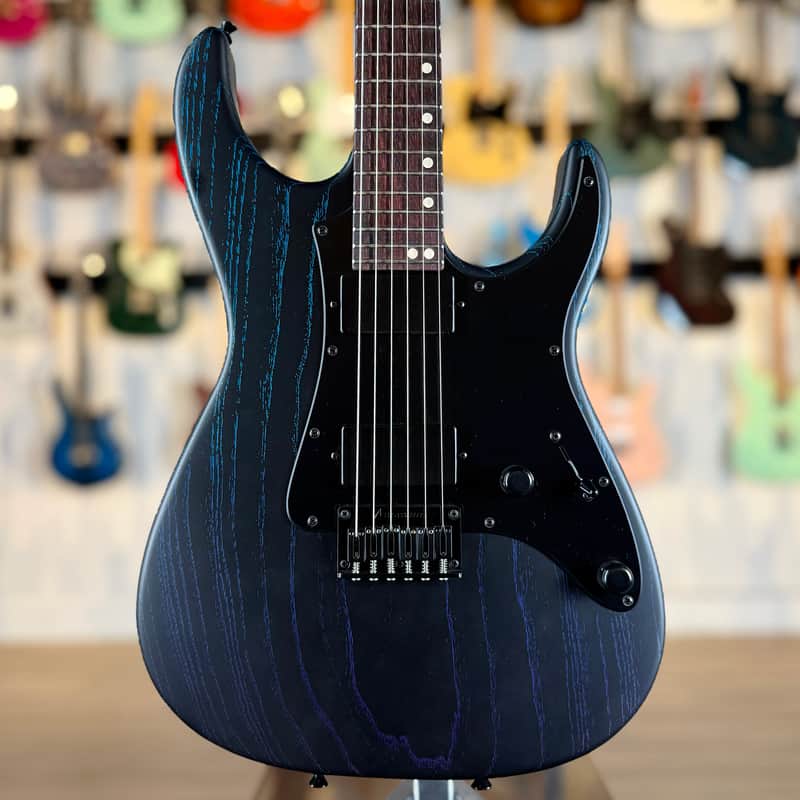 Tom Anderson Guardian Angel Player - First Ever Satin Black with Bora to Purple Dog Hair Surf - Custom Shop Super Strat