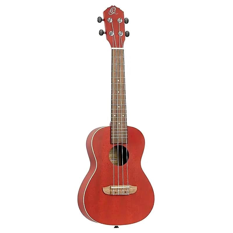 New Old Stock W/Gig Bag, Extra Strings, Mic Stand Clamp & Accessories Ortega RUFIRE Concert Ukulele Okoume Fire Red - Fire red image 1