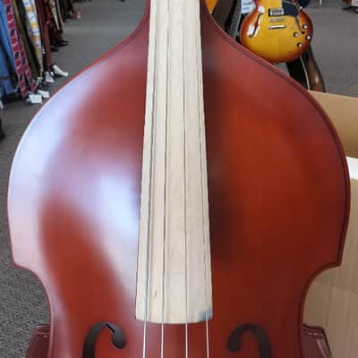 Palatino VB-004 Crack-Resistant Upright Bass with Padded Bag, 3/4 Size image 5