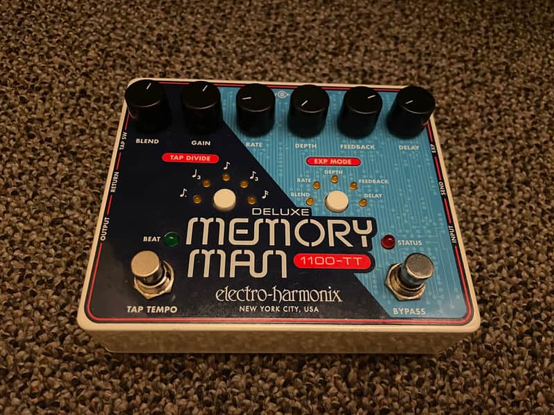Electro-Harmonix Deluxe Memory Man 1100-TT Tap Tempo 1100Ms Analog Delay