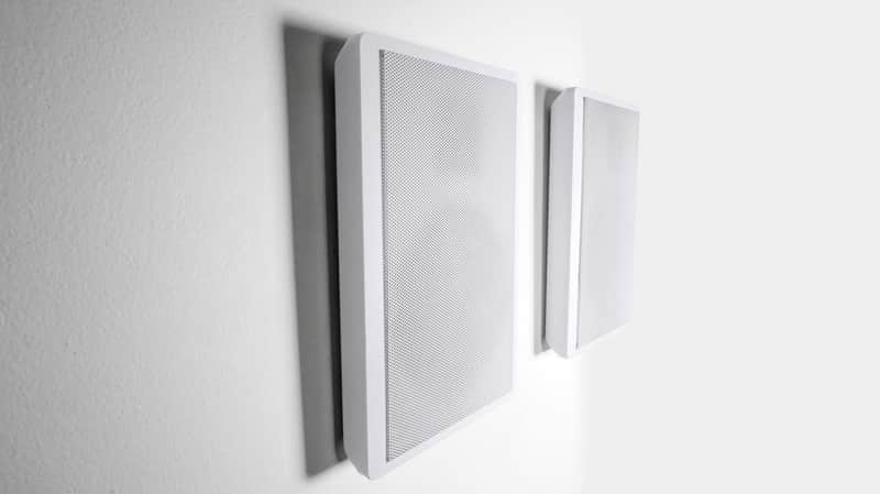 Pair Rockville RockSlim White Front+Rear Surround Sound Shallow On-Wall Speakers image 1