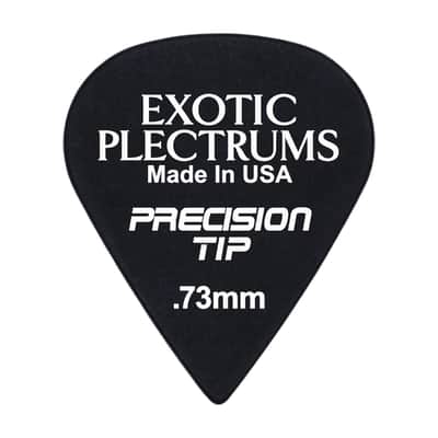 Exotic Plectrums Delrin Black Guitar Or Bass Pick - 0.73 mm Medium Gauge - Premium Made In USA - Extra Sharp 351 Precision Tip Shape - 100 Pack image 2