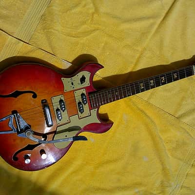 Barney Kessel*Vintage 1960's Norma / Teisco👑Semi-Hollow electric guitar*made-in-Japan image 4