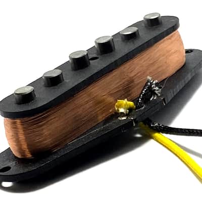 Strat Pure Vintage Middle Position Dedicated Pickup, Early Strat Performance AlNiCo 5 Single Coil, Black Cover image 2