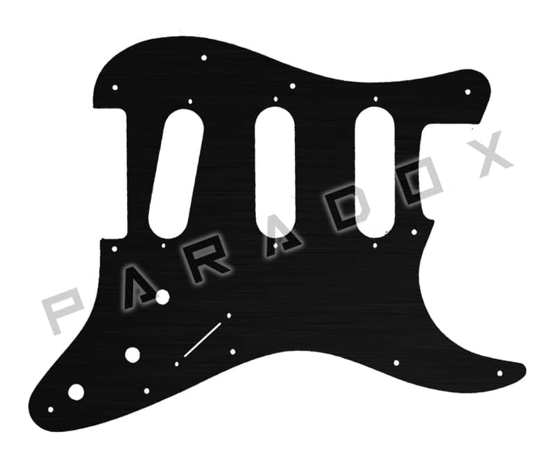 Custom Pickguard For 2000 - Present Made in America Fender Stratocaster Oversized Template with Burns Tri-Sonic Pickups - Simulated Black Anodized Thin .090" image 1