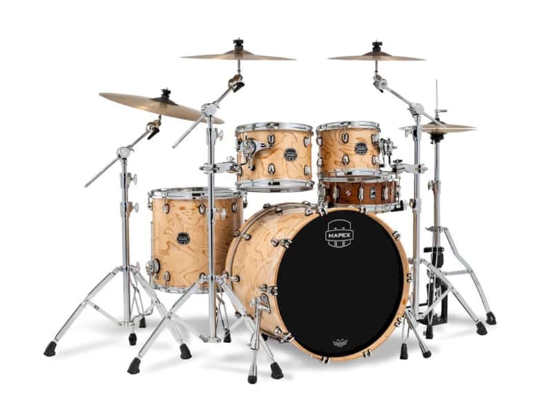 ~NEW~ Mapex SR529XUZXN Saturn VI Rock 4-Piece 10/12/16/22 Drum Kit Set in Exotic Natural Burl Gloss Lacquer image 1