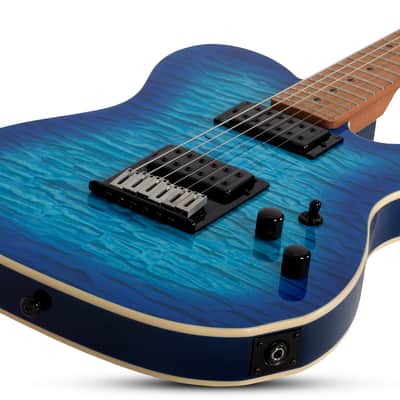 Schecter PT Pro Electric Guitar Transparent Blue Burst, 864 image 6