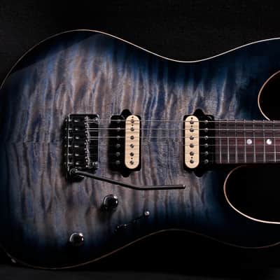 Suhr Modern Custom Mahogany 2015 Faded Trans Whale Blue Burst Quilt Top image 7