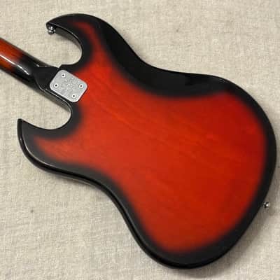 1960’s Lyle 26.5” Scale Baritone Electric Guitar Redburst MIJ Japan Conrad Burns Style RARE Model image 15