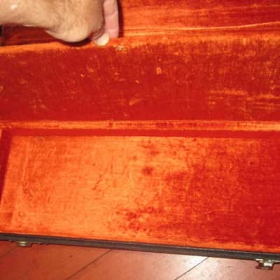 1966 Fender Jazzmaster / Jaguar Case Black w/ Orange Interior image 6