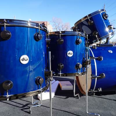 DW USA Collectors Series 5pc Maple/Mahogany Shell Pack - Deep Royal Blue Lacquer Custom | 10,12,14,16,22" image 1