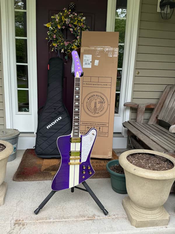 Kauer Banshee - Deep Purple Flake with White Racing Stripes image 1