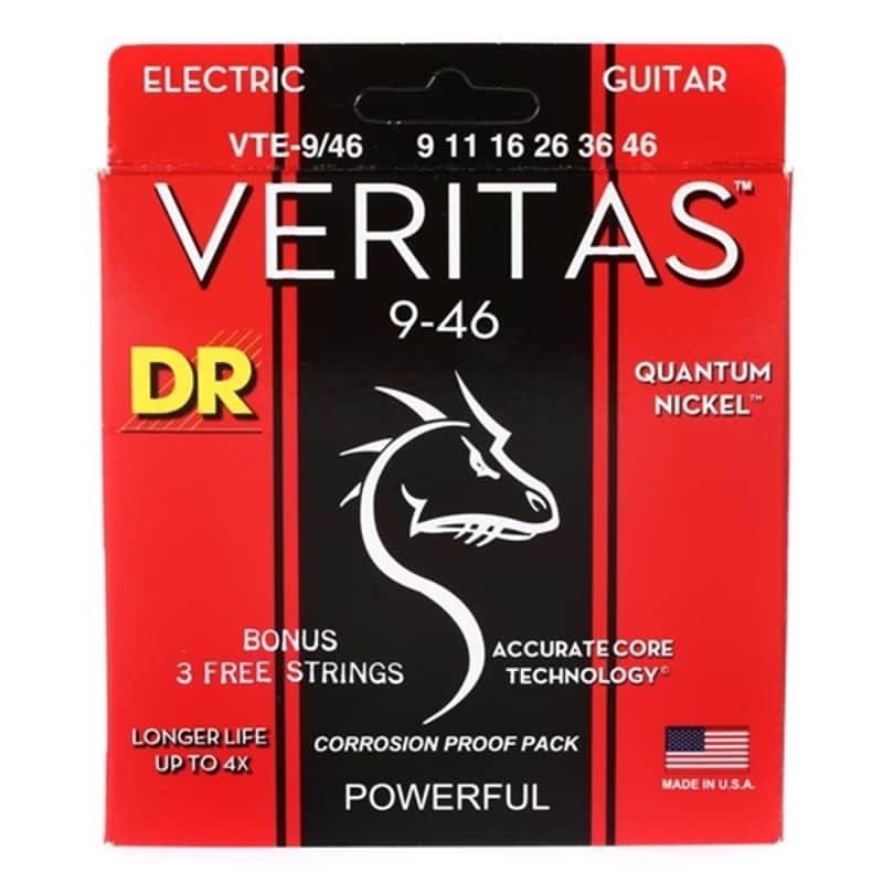 DR VTE-9/46 Veritas Quantum Nickel Electric Guitar Strings, .009-.046 image 1