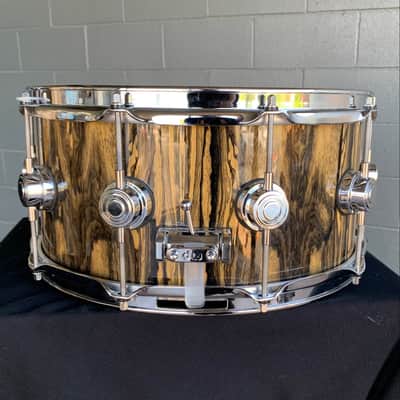 ~WOW!~ DW Collector's Series Maple VLT 6.5x14 Snare Drum in Exotic Ivory Ebony Veneer with Chrome Hardware (Rm 4) image 6
