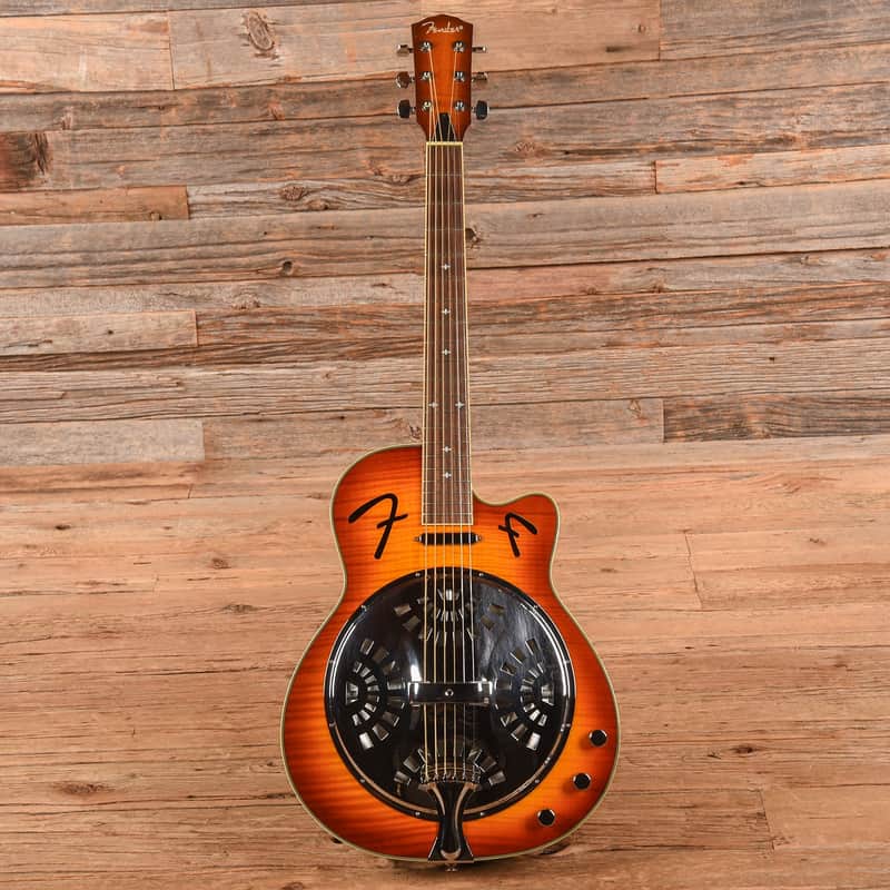 Fender FR-50CE Spruce/Mahogany Resonator Sunburst | Reverb