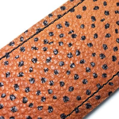 Brown Almond Dot Premium Leather Guitar Strap-Speckle Brown Leather Guitar Strap -100% Leather Guitar Strap-Acoustic, Electric Bass Guitars image 2