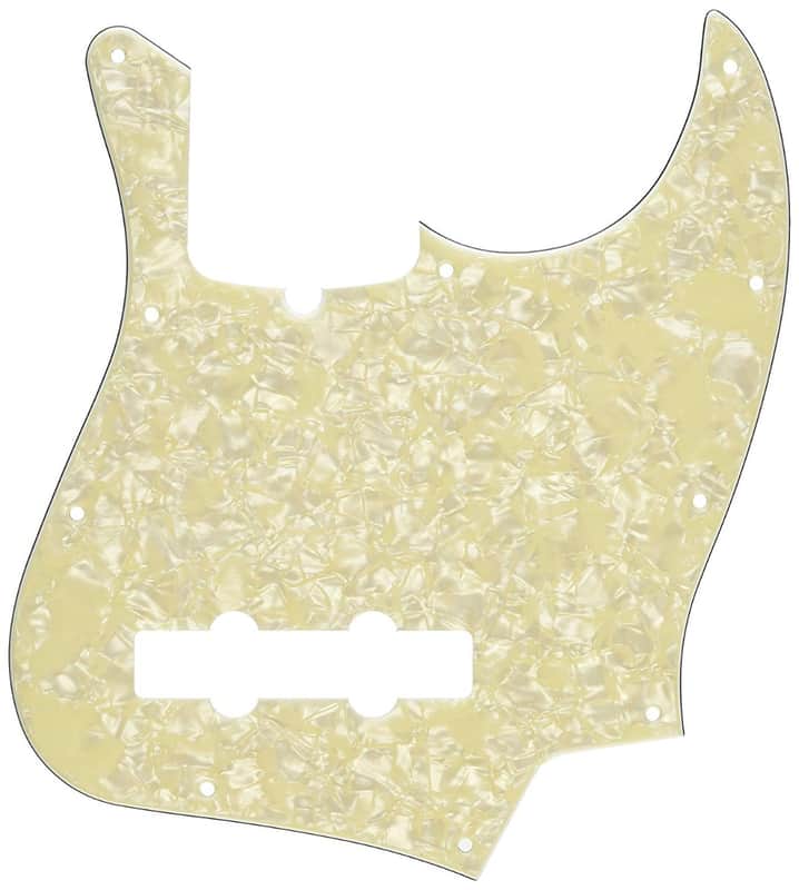 Genuine Fender Standard Jazz/J-Bass Pickguard, 10-Hole, AGED WHITE MOTO image 1