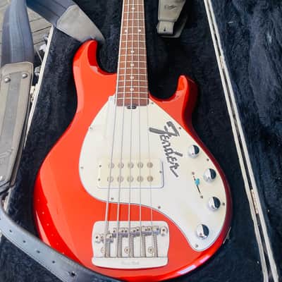 Ernie Ball Music Man StingRay 5 H with Rosewood Fretboard 1999 - 2018 - Red Sparkle image 1