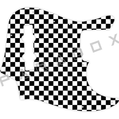 Custom Pickguard For  2018-2020 Made in America Fender American Original 70's Jazz Bass 4-String 20 Fret - Checkerboard Graphic .090"