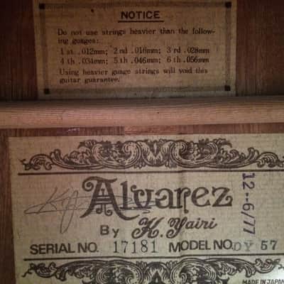 Alvarez Yairi DY57 1977 Spruce Top, Mahogany Back & Sides image 10