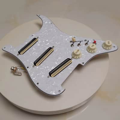 White Pearl SSS Guitar Strat Style Loaded Prewired Pickguard image 3