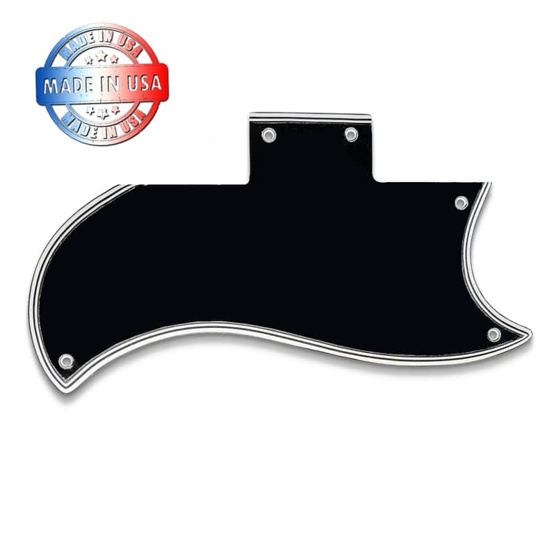 Black/White 5 Ply WIDE BEVEL Pickguard for Gibson Custom Shop '61 SG VOS image 1