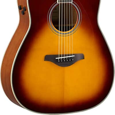 Yamaha FG-TA TransAcoustic Dreadnought Acoustic-Electric Guitar, Solid Spruce Top, Brown Sunburst image 2