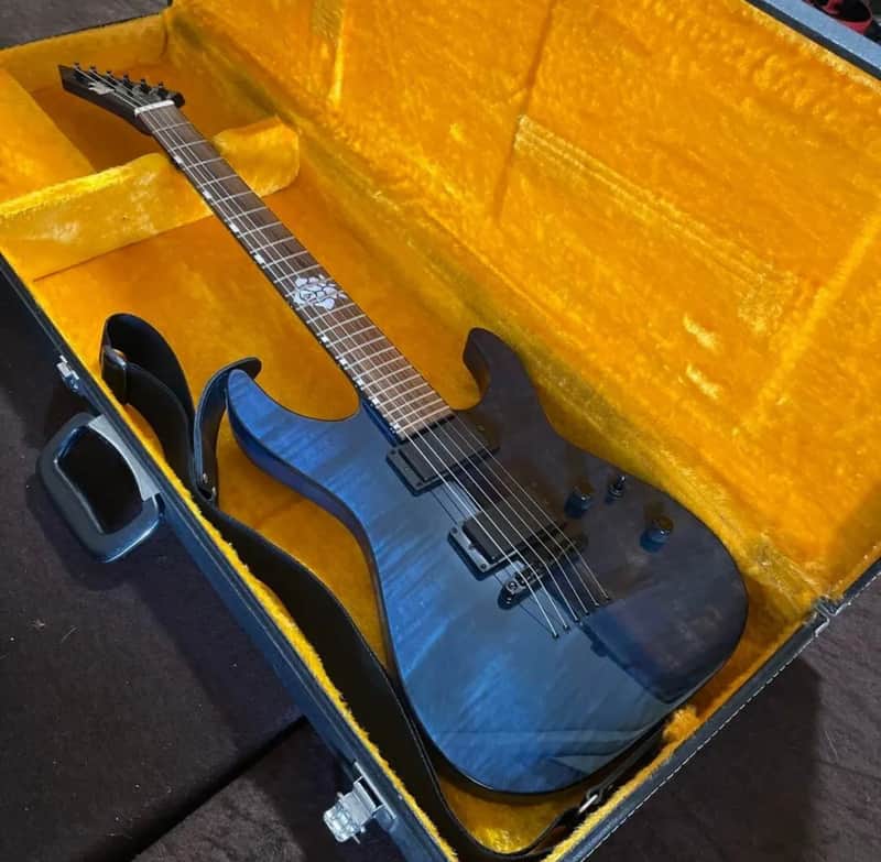 ESP M-II SAYO Hikawa bang dream x ESP collaboration guitar 2021 - Blue image 1