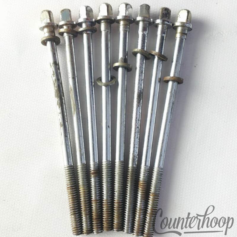 Slingerland 8x Tension T-Rods 4"Floor Tom/Stage Band Drum Chrome Vintage 50s-60s image 1