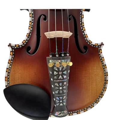 Strad style SONG master bird's eye maple wood 4/4 violin,carving ribs and neck inlay nice shell,sound clear and melodious image 8