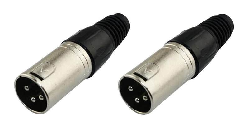 (2 PACK) PROCRAFT PC-TX004 3-Pin Male XLR Lo-Z Cable Mount Connector - NICKEL image 1