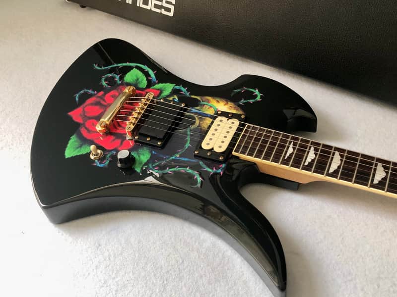 🌹薔薇骷髏🌹 SKULL ROSE Hide guitar 玫瑰Qposket hide Model Burny