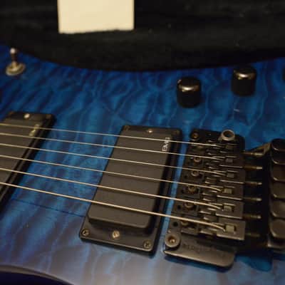 1985 USA Jackson San Dimas Custom Shop Kelly KE2 EMG 81 85 Floyd Rose Blue Quilt Quilted Maple Top image 4