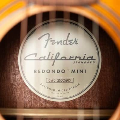 Fender California Standard Redondo Mini Acoustic Guitar - 3-Color Sunburst with Gig Bag image 13
