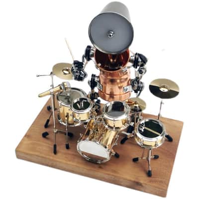 Drummer  Robot Ornaments Punk Industrial style Small Lamp Gift By Handmade,price include the import duty for US buyer image 2