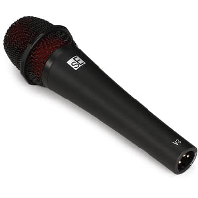 Liquid Audio sE Electronics V3 Cardioid Dynamic Vocal Microphone Bundle w/Pig Hog PHM10 8mm Mic Cable Polishing Cloth image 5
