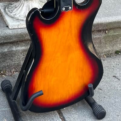 1960s MIJ Rexina Kawai Teisco Short Scale Electric Bass Guitar~Tri Tone Brown Sunburst~Lots of Mojo!~*SALE*~VIDEO!~ image 6
