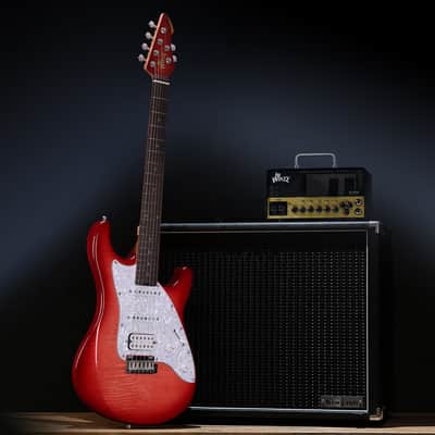 WINZZ WGS150 North American Alder Body With Roasted Maple Neck Electric Guitar,Cherry Red image 6