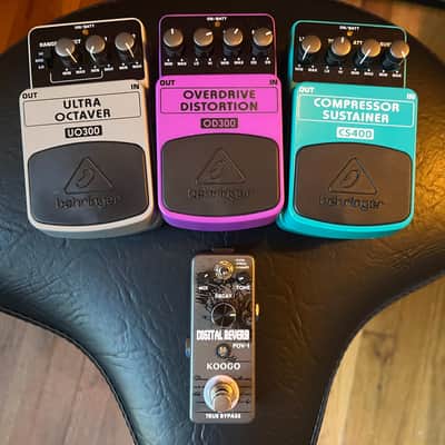 Behringer Pedal Set (OD300 Overdrive, UO300 Octaver, CS400 Compressor, and a Koogo Reverb Pedal) image 1