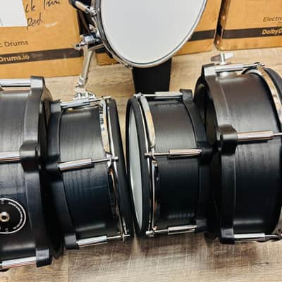 Lemon Snare and 3 Tom Kick Shell Pack Black Wood Drum for Roland and Alesis Kit image 5