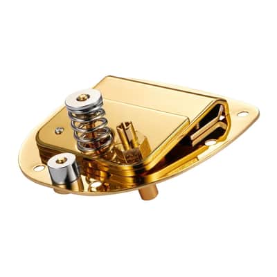 Jaguar / Jazzmaster Style Tremolo Vibrato Assembly with Locking Button - Gold image 4