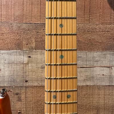 Fender American Deluxe Stratocaster V-Neck with Maple Fretboard 2004 - Candy Tangerine image 4