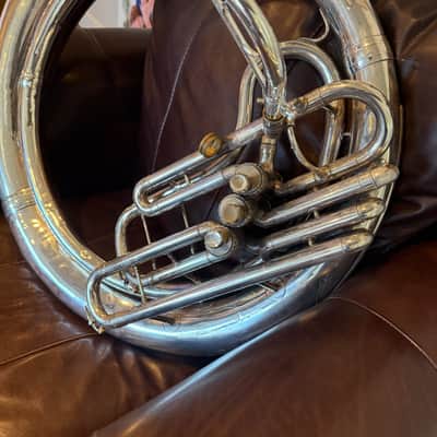 Silver Conn 20K BBb Sousaphone with case, neck, and bits image 7