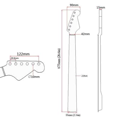 22-Fret Electric Guitar Neck Stratratem Maple Fingerboard For Strat image 6